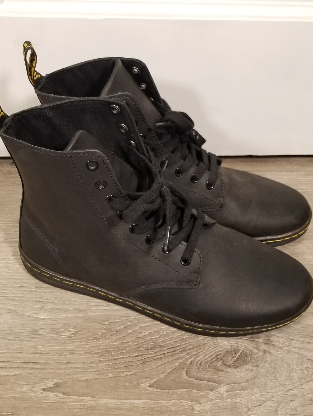 Dr. Martens Tobias Black Leather Lace-Up Boots US Size 10 Mens Ladies 11 Unisex
